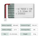 HAWK'S WORK 3.7V 300mAh Rechargeable Lipo Battery