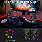 USB-Powered Stereo Desktop Speakers with RGB Lights