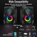 USB-Powered Stereo Desktop Speakers with RGB Lights