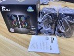 USB-Powered Stereo Desktop Speakers with RGB Lights