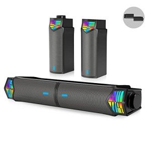 Smalody 2-in-1 Bluetooth LED Computer Speakers