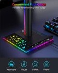 RGB Gaming Headphone Stand with USB Charger