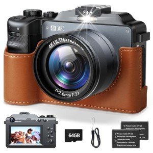 4K 64MP Autofocus Vlogging Camera with 18X Zoom