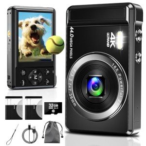 64MP 4K Digital Camera with 32GB Memory Card