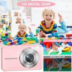 Compact FHD 1080P 44MP Digital Camera - Pink