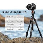 K&F Concept 64" Aluminum Travel Tripod with Ball Head