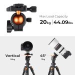 K&F Concept 64" Aluminum Travel Tripod with Ball Head