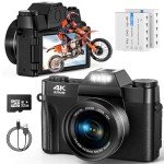 4K UHD Vlogging Camera with 16X Zoom & Flip Screen