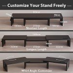 BONTEC Adjustable Wooden Monitor Stand with Groove