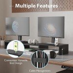 BONTEC Adjustable Wooden Monitor Stand with Groove