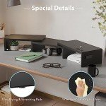 BONTEC Adjustable Wooden Monitor Stand with Groove