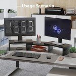 BONTEC Adjustable Wooden Monitor Stand with Groove
