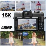 48MP 5K Vlogging Camera with WiFi & Lens