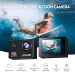Yolansin 4K Action Camera with 64GB SD Card