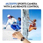 Yolansin 4K Action Camera with 64GB SD Card