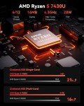 NiPoGi E3B Mini PC with Ryzen 5, 16GB RAM