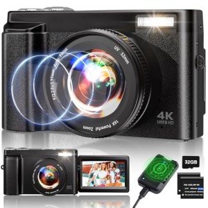 48MP 4K Autofocus Vlogging Camera with Flip Screen