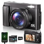 4K 48MP Autofocus Digital Camera with Flip Screen