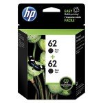 HP 62 Ink Cartridges - Black (2 Pack)