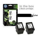 HP 62 Ink Cartridges - Black (2 Pack)