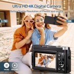 4K 48MP Autofocus Digital Camera with Flip Screen