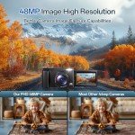 4K 48MP Autofocus Digital Camera with Flip Screen