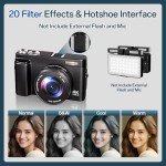 4K 48MP Autofocus Digital Camera with Flip Screen
