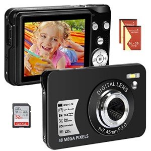 48MP 2.7K Kids Compact Digital Camera with Zoom