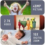 48MP 2.7K Kids Compact Digital Camera with Zoom