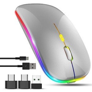 Wireless Bluetooth Mouse with USB-C Adapter