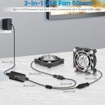 GDSTIME 2-Pack 50mm USB Mini Cooling Fans