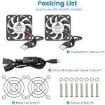 GDSTIME 2-Pack 50mm USB Mini Cooling Fans
