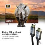 8K High-Speed HDMI Cable - 5m Braided Lead