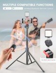 71'' Extendable Aluminum Phone Tripod with Remote