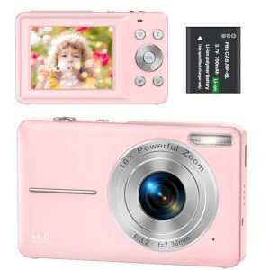 44MP Compact Digital Camera with 16X Zoom - Pink