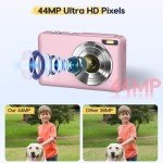 1080P FHD Compact 44MP Vlogging Camera (Pink)