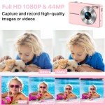 44MP Compact Digital Camera with 16X Zoom - Pink