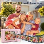 1080P FHD Compact 44MP Vlogging Camera (Pink)