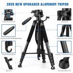 JOILCAN 74" Lightweight Tripod for DSLR and Phones