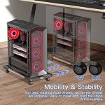Adjustable Mobile CPU Stand with Rolling Wheels