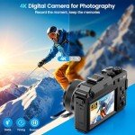 UCMDA 4K 48MP WiFi Digital Camera with Zoom