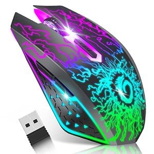 VersionTECH Wireless Gaming Mouse with LED Lights