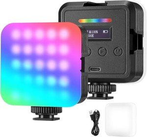 NEEWER 360° RGB Video Light with Cold Shoe Mounts