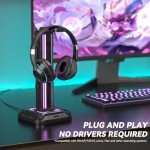 KDD Gaming Headset Stand with 9 Light Modes