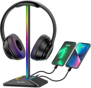 RGB Headphone Stand with USB Charging Ports