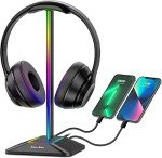 RGB Headphone Stand with USB Charging Ports
