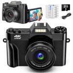 4K 56MP Vlogging Camera with Flip Screen & Zoom