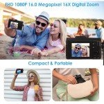 1080P Autofocus Vlogging Camera with 16X Zoom
