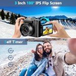 4K 56MP Vlogging Camera with Flip Screen & Zoom