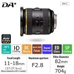 Pentax DA★ 11-18mm F2.8 Ultra-Wide Lens
